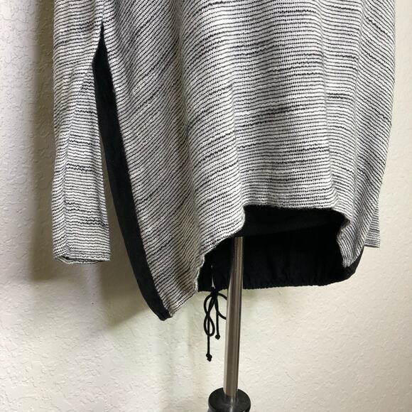 Tibi black white striped knit cotton linen blend tie back top size Large - Picture 3 of 15
